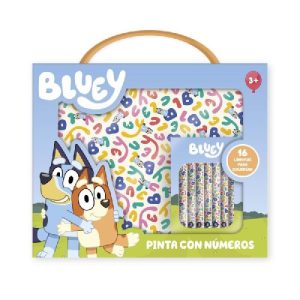 BLUEY PINTA CON NUMEROS CAJA MALETIN