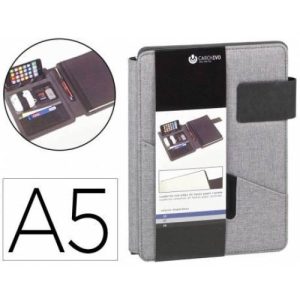 PORTANOTAS A5 VENTURE SOPORTE PHONE CUADERNO GRIS