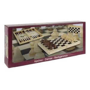 JUEGO ESTUCHE AJEDREZ DAMAS BACKGAMMON