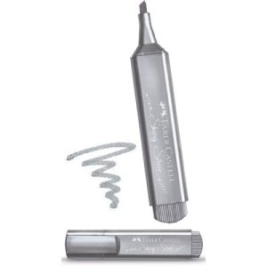 MARCADOR FLUOR FABER METAL PLATA