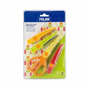 BLISTER TIJERA ZIGZAG 4 HOJAS INTERCAMBIABLES