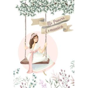 LIBRO COMUNION NIÑA COLUMPIO + AURICULARES