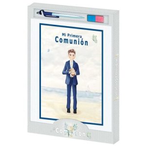 LIBRO COMUNION NIÑO PLAYA+BOLIGRAFO+TAMPON HUELLA