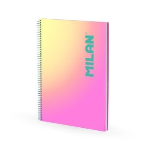 CUADERNO MILAN A4 CUADRO SUNSET ROSA 90H