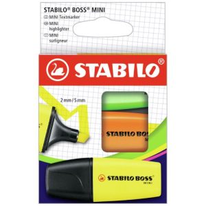 MARCADOR FLUORESCENTE STABILO BOSS MINI 3UDS