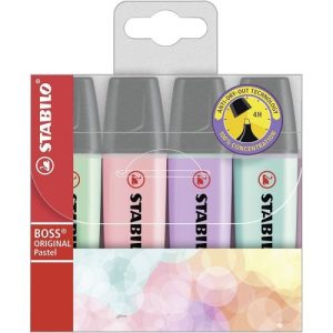 MARCADOR STABILO BOSS ORIGINAL PASTEL BLISTER 4 CO