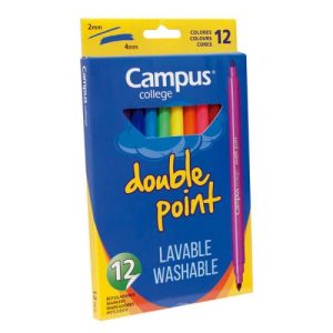 ROTULADORES CAMPUS DOBLE PUNTA 12 COLORES