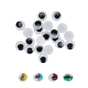 OJOS REDONDOS ADHESIVOS 18MM 20UND NEGRO
