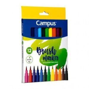 ROTULADOR CAMPUS PUNTA PINCEL 12 COLORES