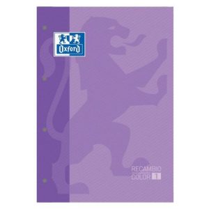 RECAMBIO A4 4 TALADROS 80H CUADRO 5MM OXFORD MALVA
