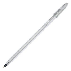 BOLIGRAFO BIC CRISTAL PLATA ( TINTA NEGRA )