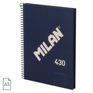 BLOC ESPIRAL MILAN 80H A5 LISO SERIE 1918 AZUL