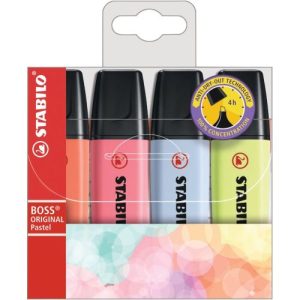 MARCADOR STABILO BOSS PASTEL ESTUCHE DE 4 UDS